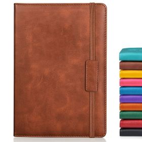 Hardcover Notebook, A5 Simple Notebook, Office Thickened Notepad -128 Sheets And 256 Pages, Student Business Record Book, Gift To Relatives, Coll (Color: Brown)